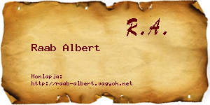 Raab Albert névjegykártya