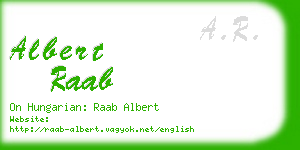 albert raab business card